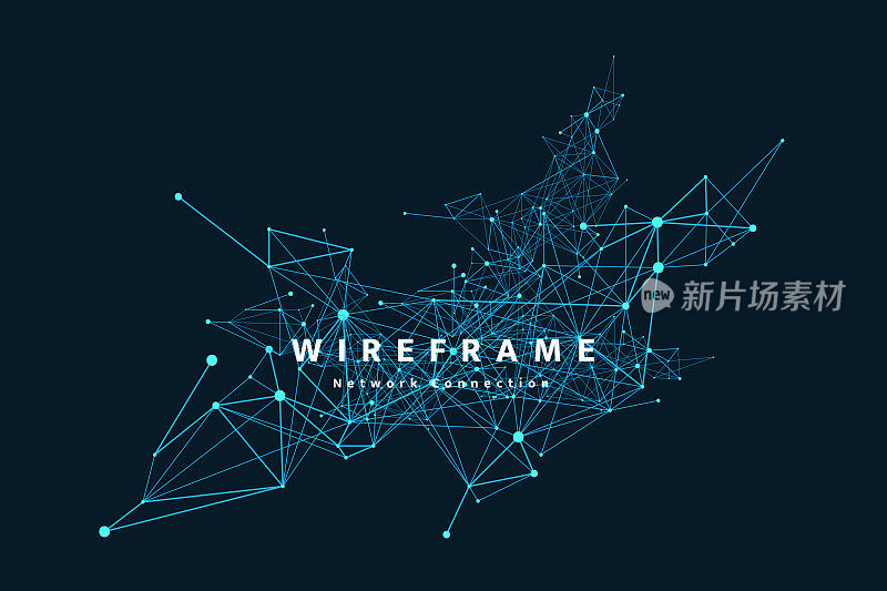 3 d连接结构。未来的技术风格。